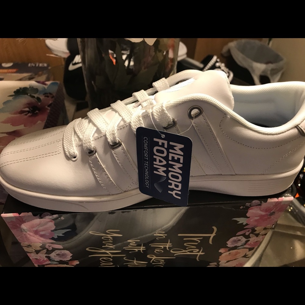 Brand New all White  Men’s Memory Foam K. Swiss